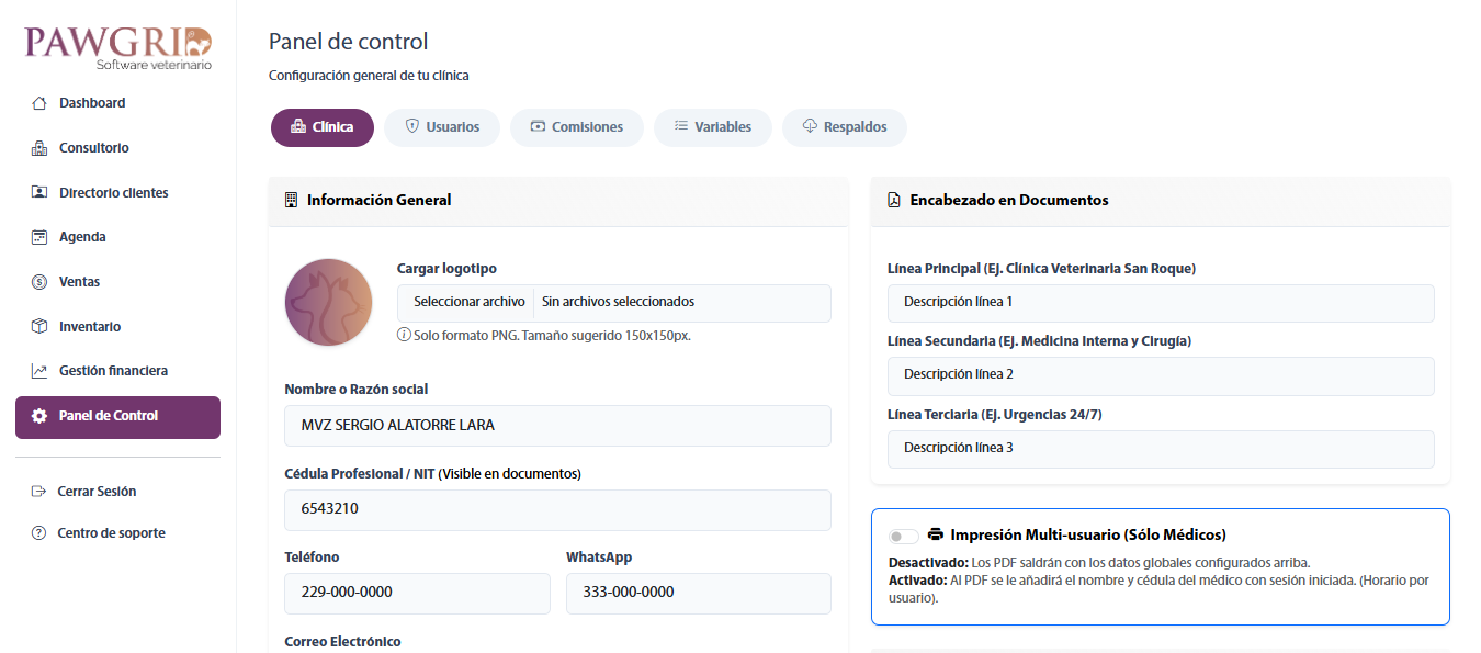 Dashboard Administrativo